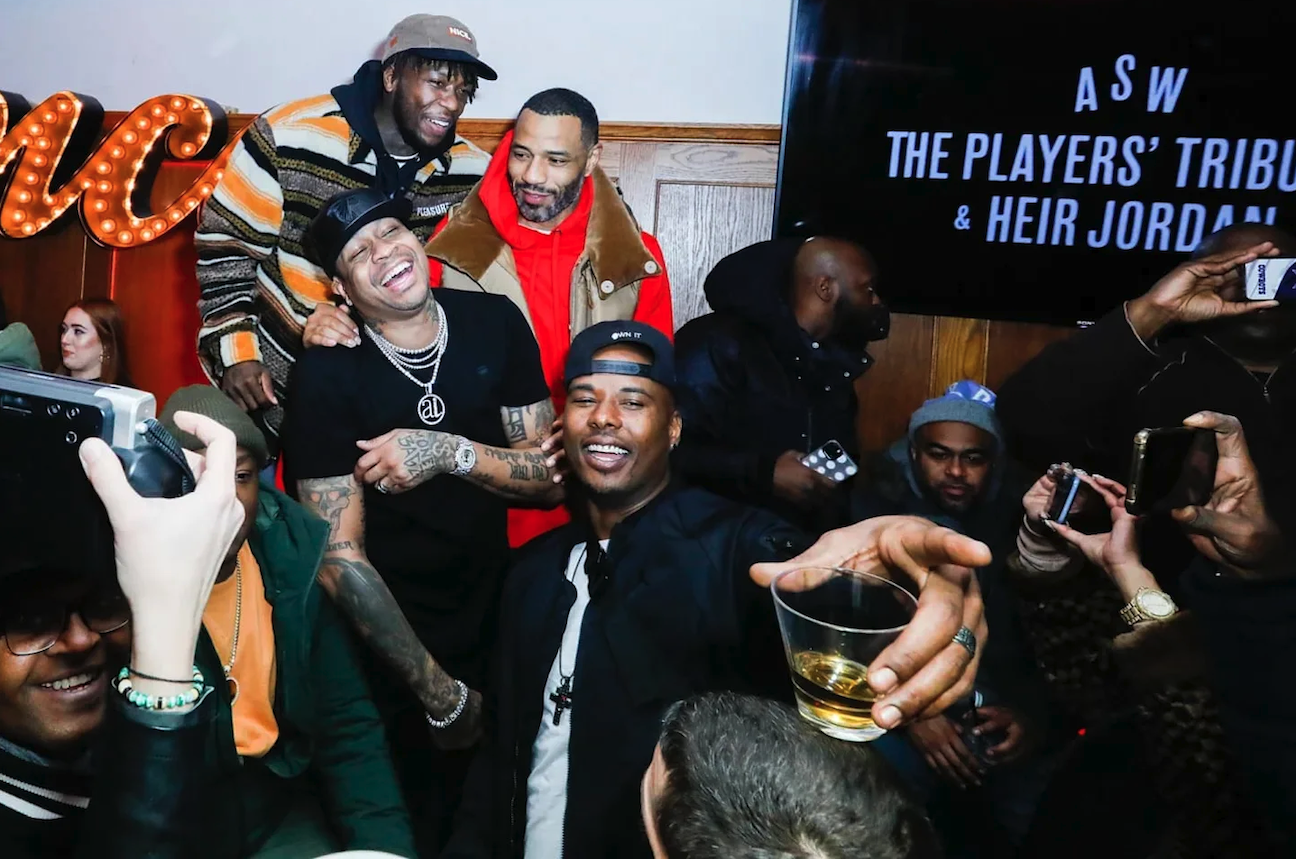 Players Tribune Heir Jordan NBA All Star Weekend party with Allen Iverson
